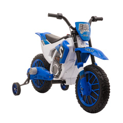 Kozy 12V Kids Electric Motorcycle Ride-On, with Training Wheels, for Ages 3-6 Years - Blue