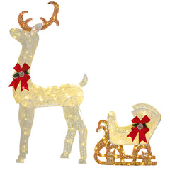 Kozy - 170 LED Light Reindeer and Sleigh Christmas Decoration