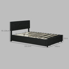Kozy - Double Ottoman Bed Frame, with Front Drawer - Black