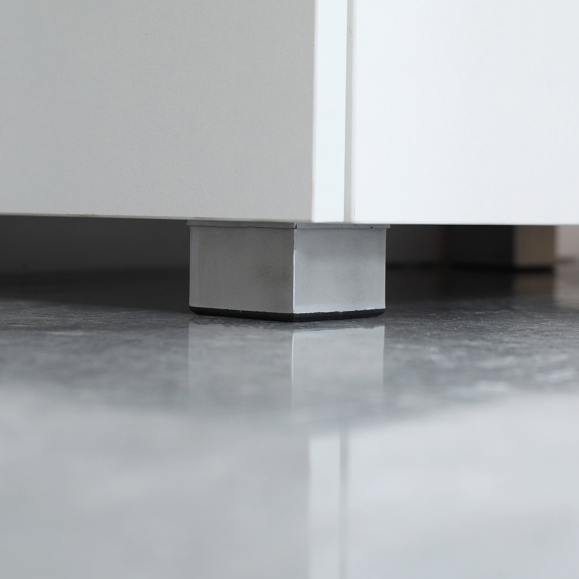 Kozy Modern Bathroom Sink Cabinet, Floor Standing Under Sink Cabinet, Freestanding Storage Cupboard with Double Doors, White