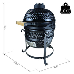 Outsunny Charcoal Grill Ceramic Kamado BBQ Grill Smoker Oven Japanese Egg Barbecue