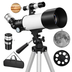 Kozy Astronomy Telescope for Adults and Beginners with 70 mm Aperture, Carry Bag, White