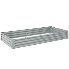 Kozy - 240 x 120cm Galvanised Steel Open Planter - Silver