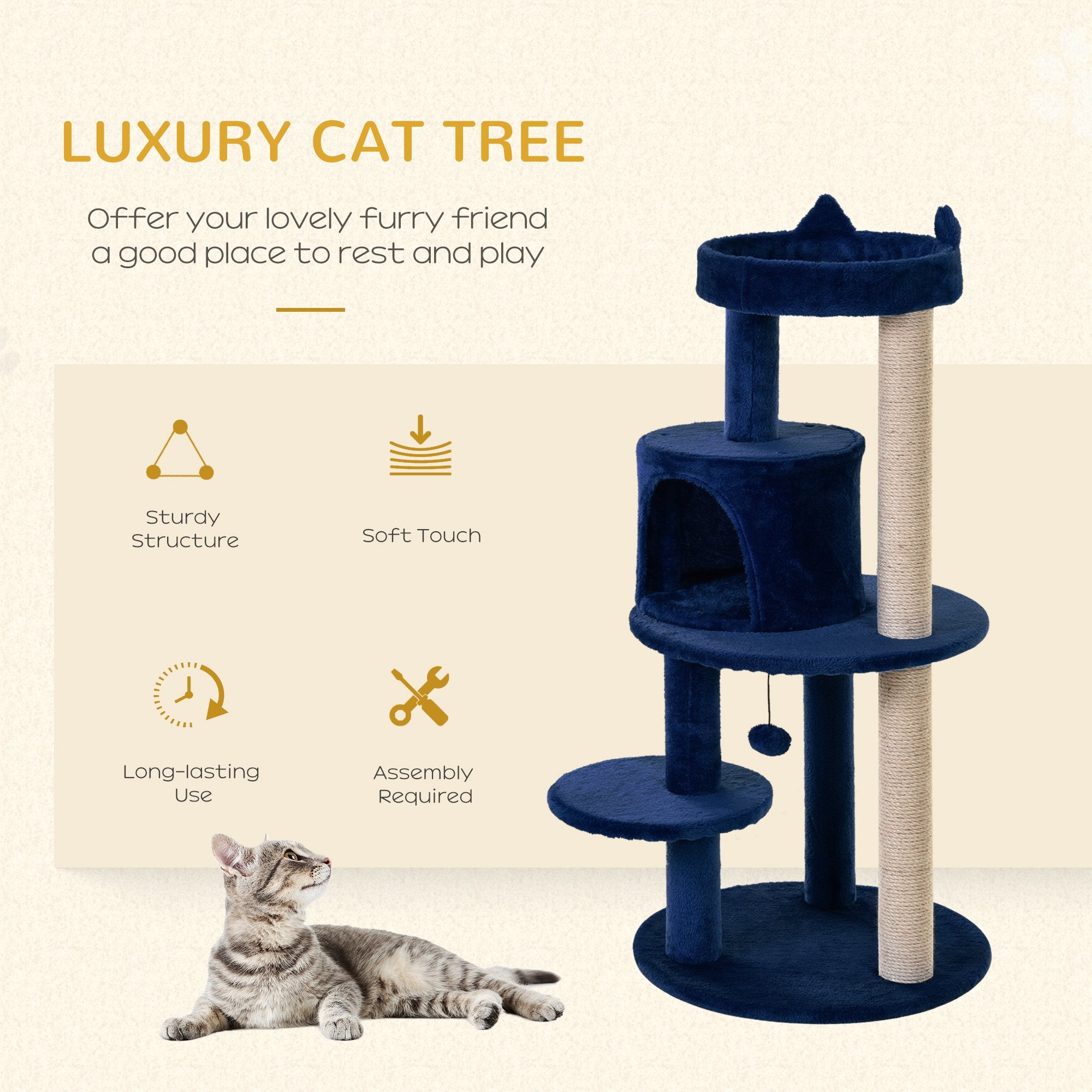 PawHut Cat Scratching Post, 3