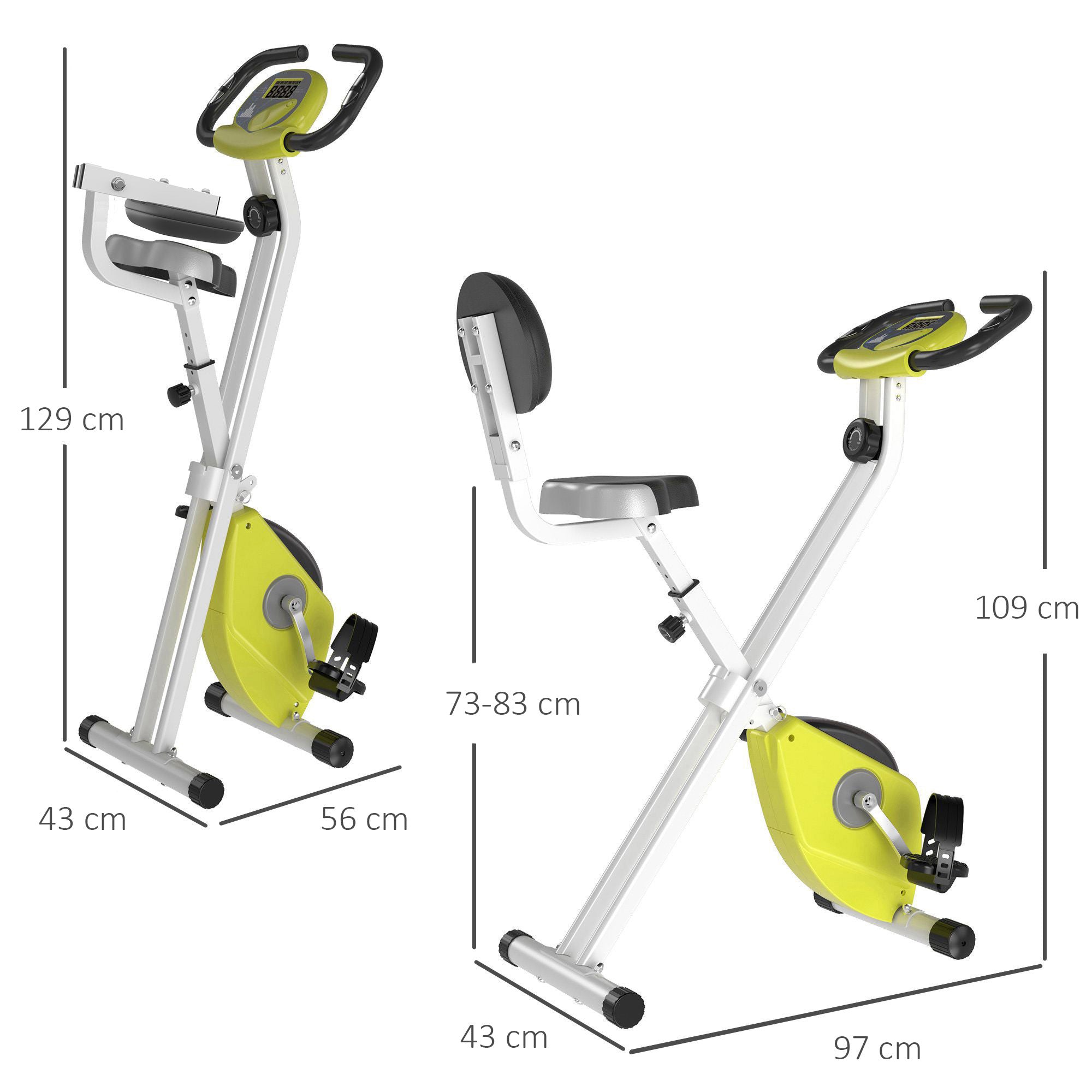 HOMCOM Folding Exercise Bike, Foldable 8