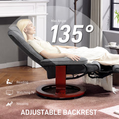 Kozy - Reclining Swivel Chair, with Footrest - Grey