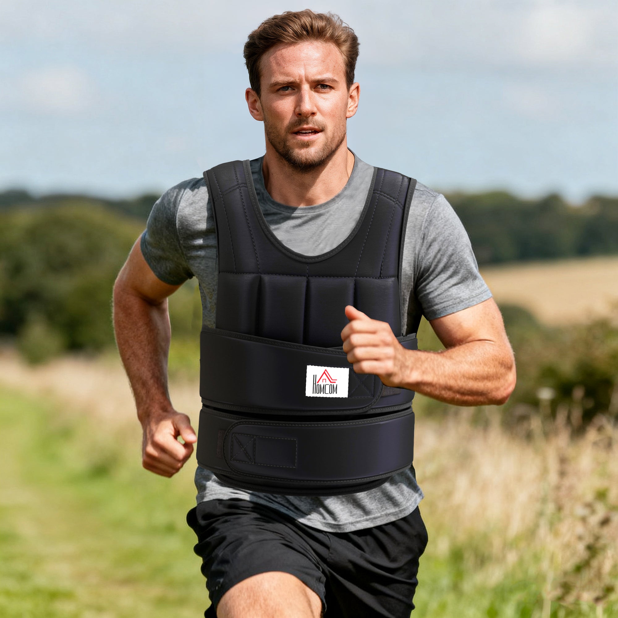 Kozy 20KG Adjustable Weight Vest, Black