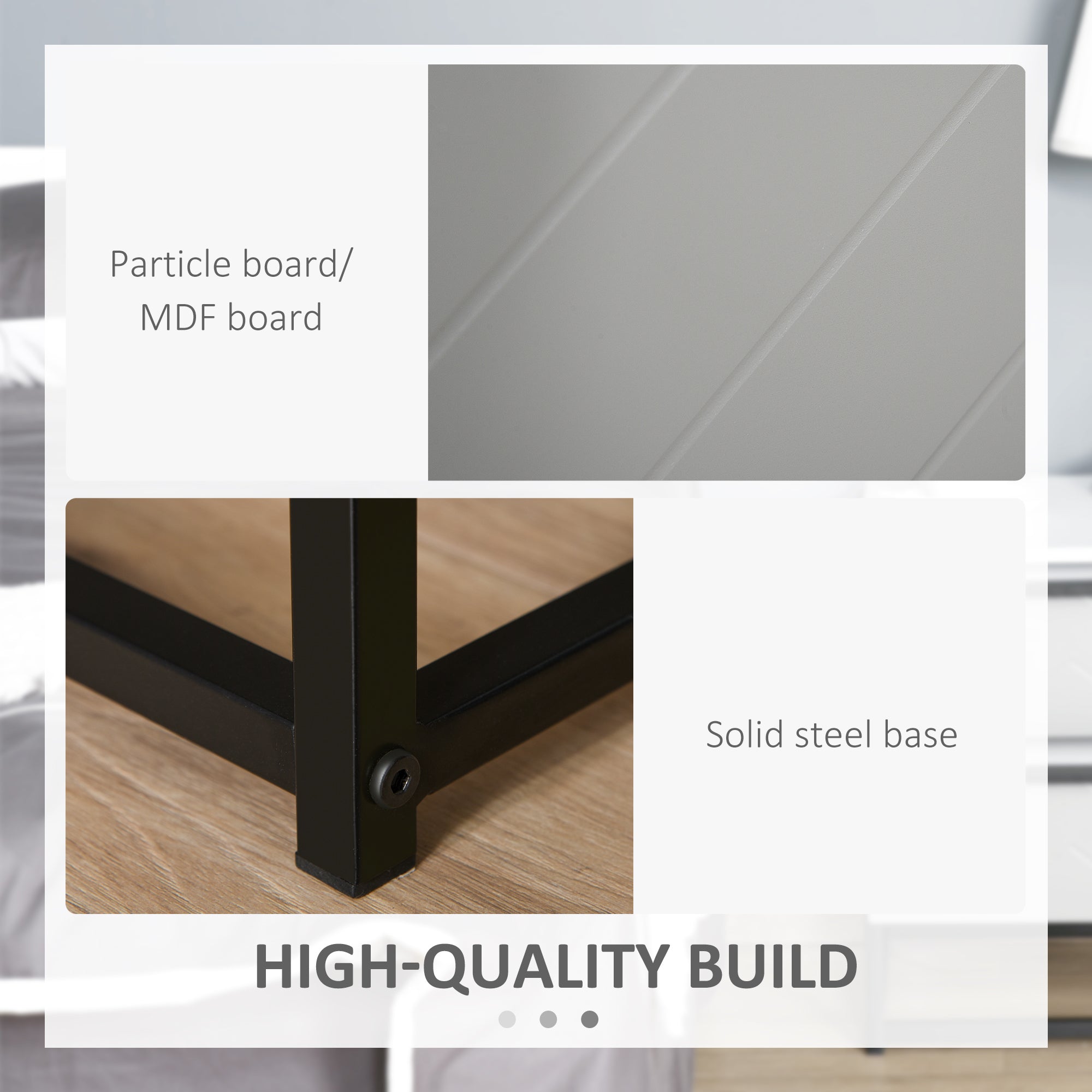 Kozy Bedside Cabinet with 2 Drawer Storage Unit, Unique Shape Bedroom Table Nightstand with Metal Base, for Living Room, Study Room, Dorm