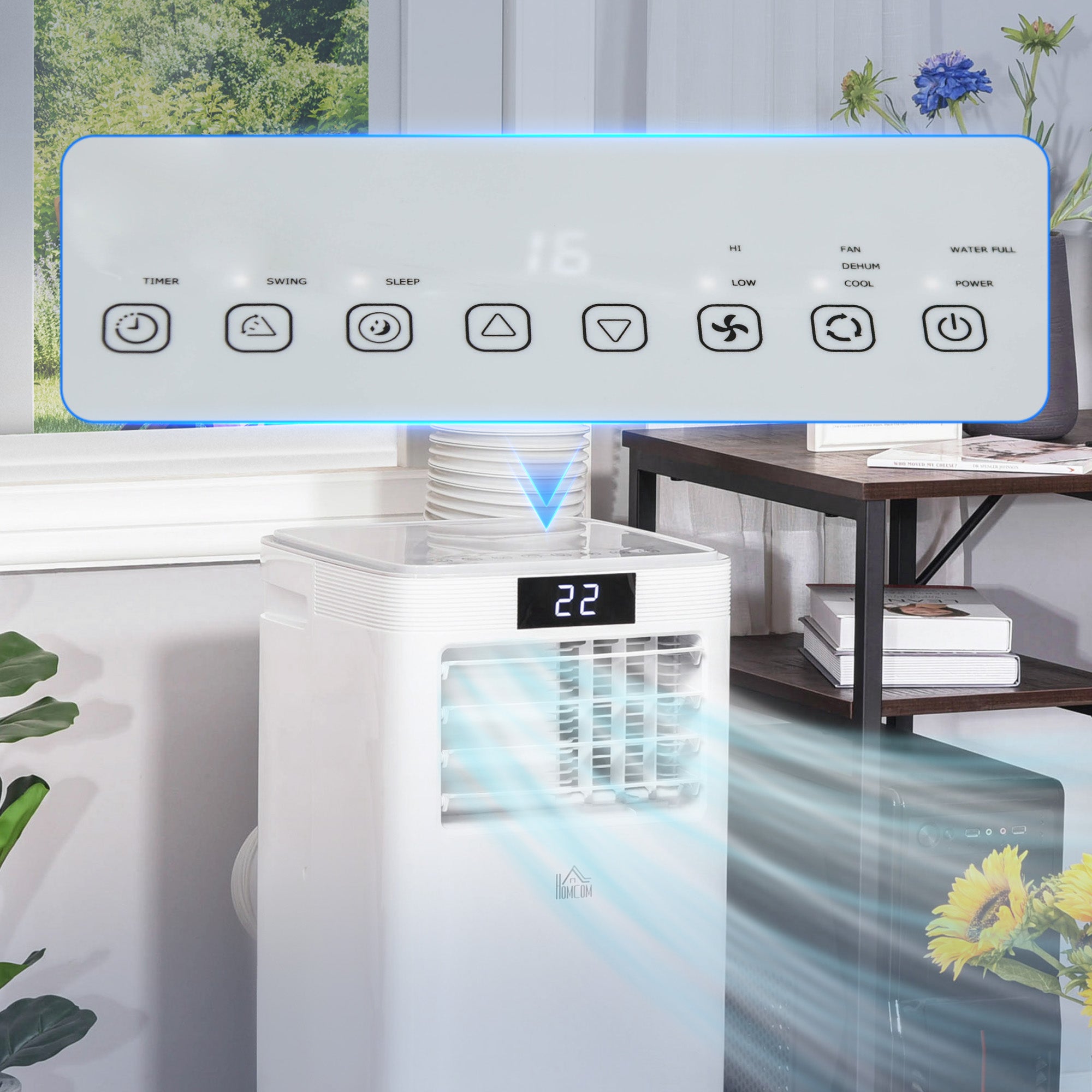 Kozy 8000 BTU Air Conditioning Unit, 3-in-1 Portable Air Conditioner, Dehumidifier, Cooling Fan with Remote Control, Digital Display, 2 Speeds, 24H Timer, Window Venting Kit, 18m²