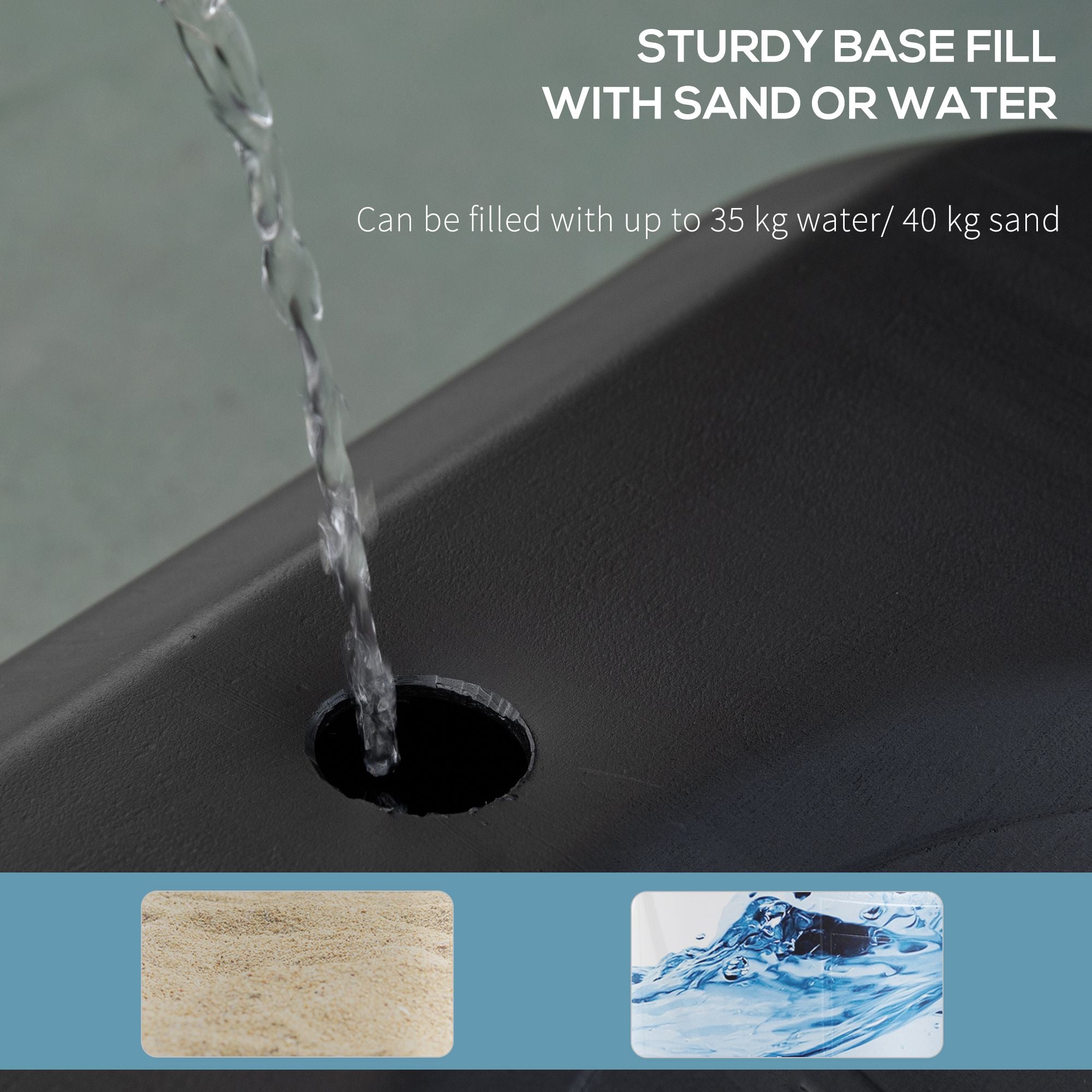 Kozy Basketball Hoop Stand Portable Adjustable Height 2.1-2.6m w/ Wheels, Sturdy Rim Stable Base, Black