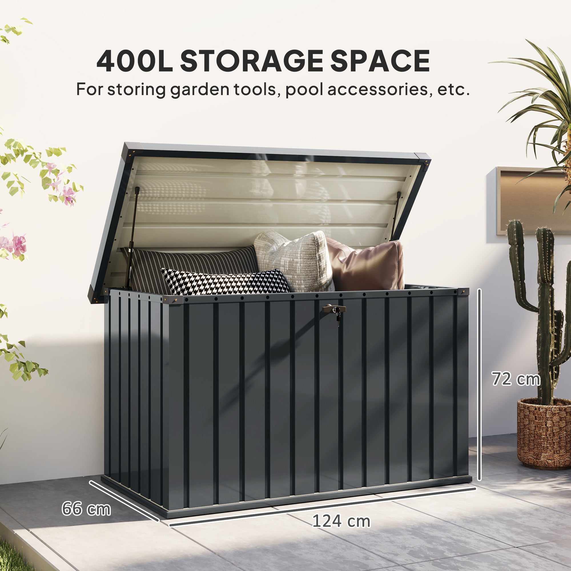 Kozy - 400L Galvanised Steel Garden Storage Box