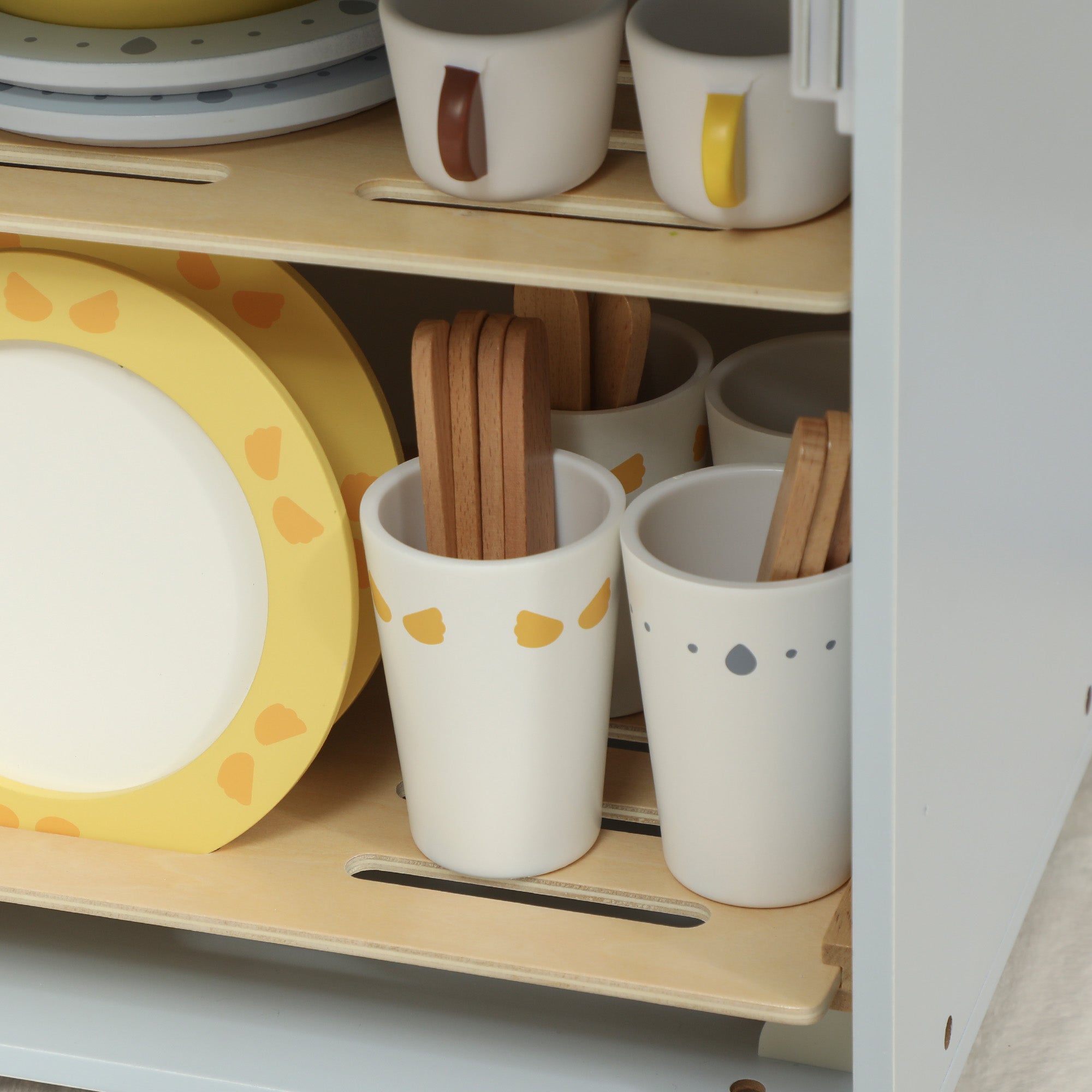 Kozy Wooden Dishwasher Playset, Kitchen Sink Toys with Faucet, Sink and Accessories, Gift for Boys Girls Toddlers