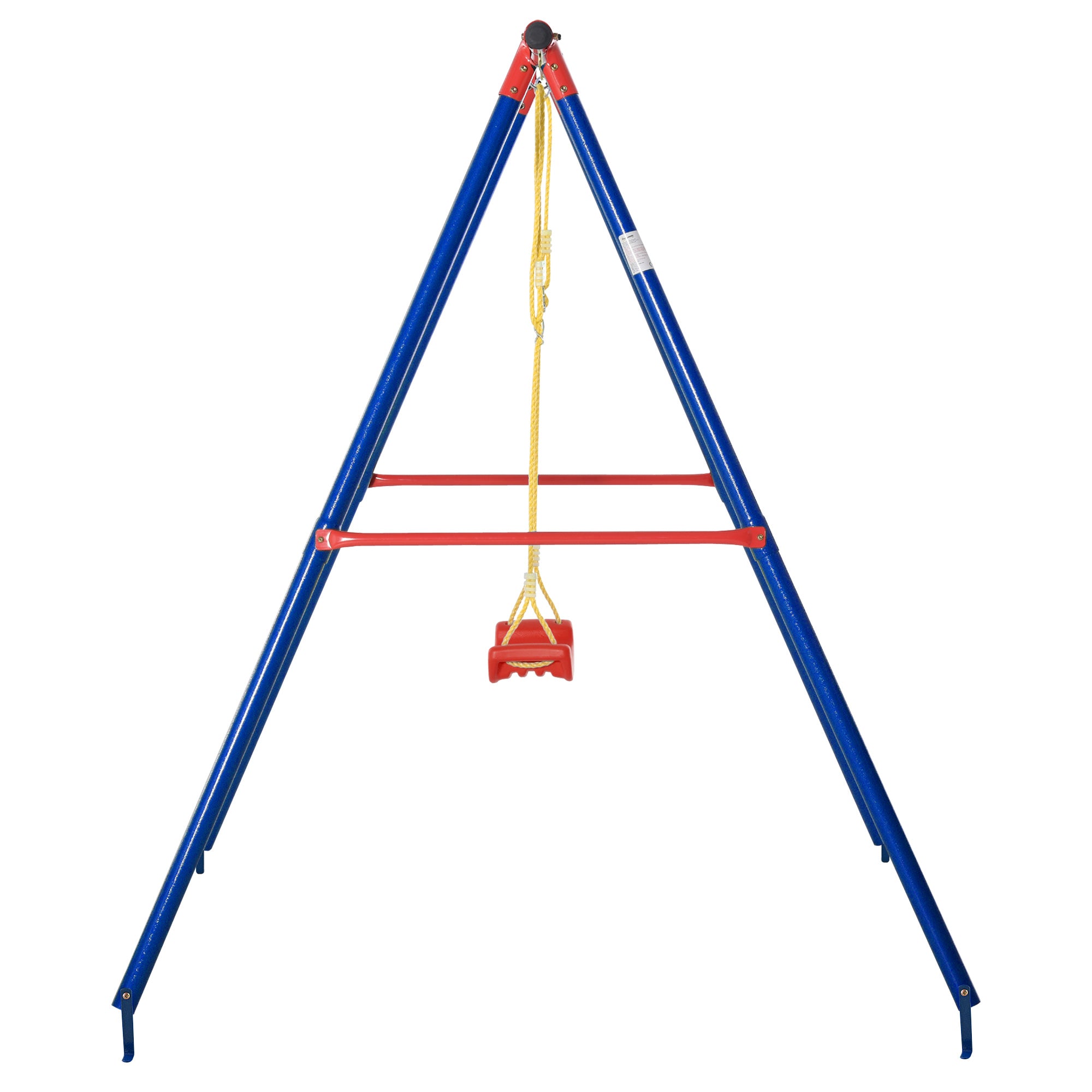 Kozy Kids Swing Set Toddler Swing Adjustable Rope Heavy Duty A-Frame Stand Outdoor Playset for 3-8 Years Old Blue