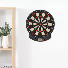 HOMCOM Plastic Electronic Dartboard w/ 6 Darts Black