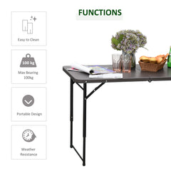 Outsunny 4FT Portable Metal Picnic Table