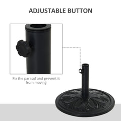 Outsunny Round Parasol Base Heavy Duty Cement Stand Umbrella Holder Garden