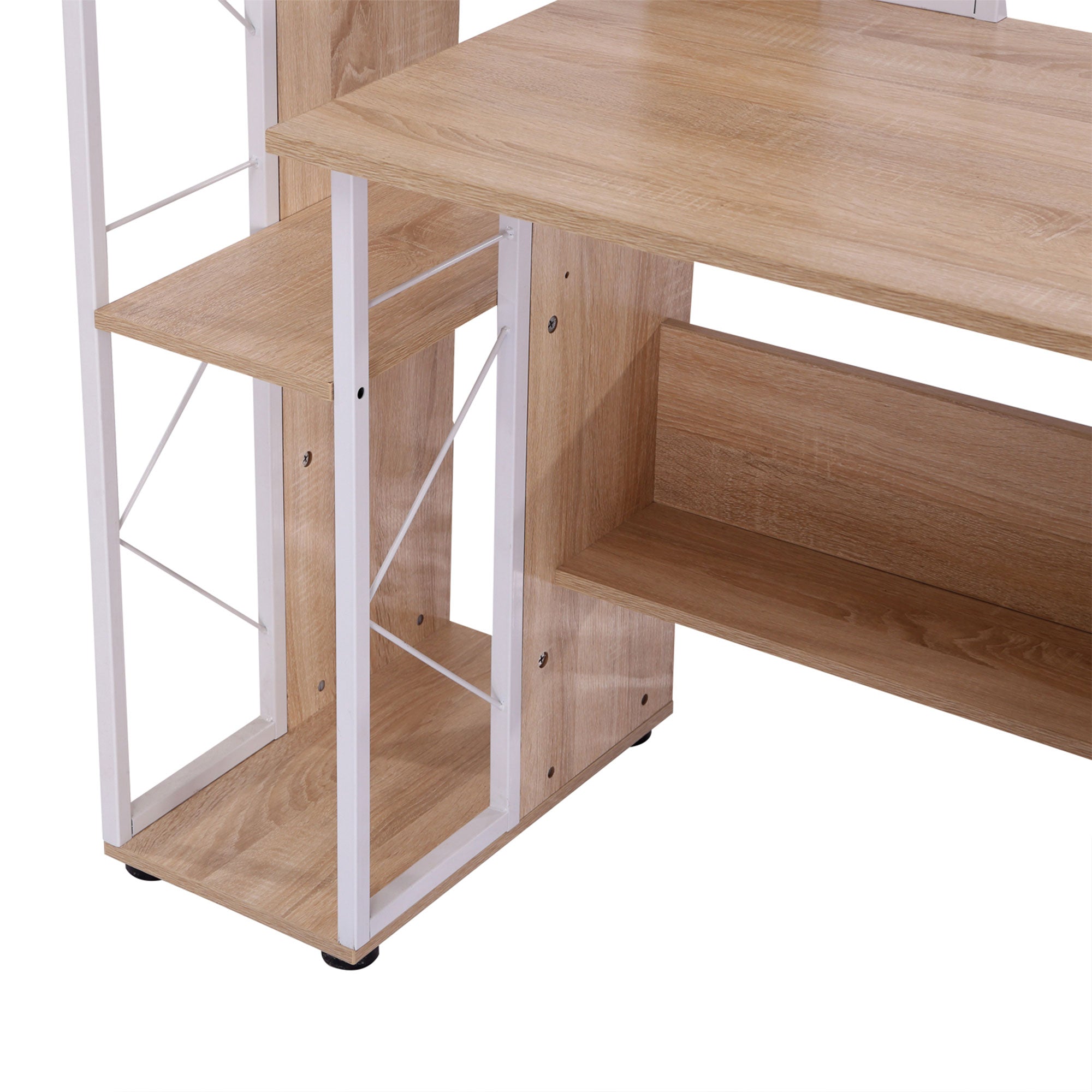 HOMCOM Office Table with Drawers & Shelves, Desk with Shelves, PC Workstation for Home Office, Study Furniture, Wooden | Aosom UK