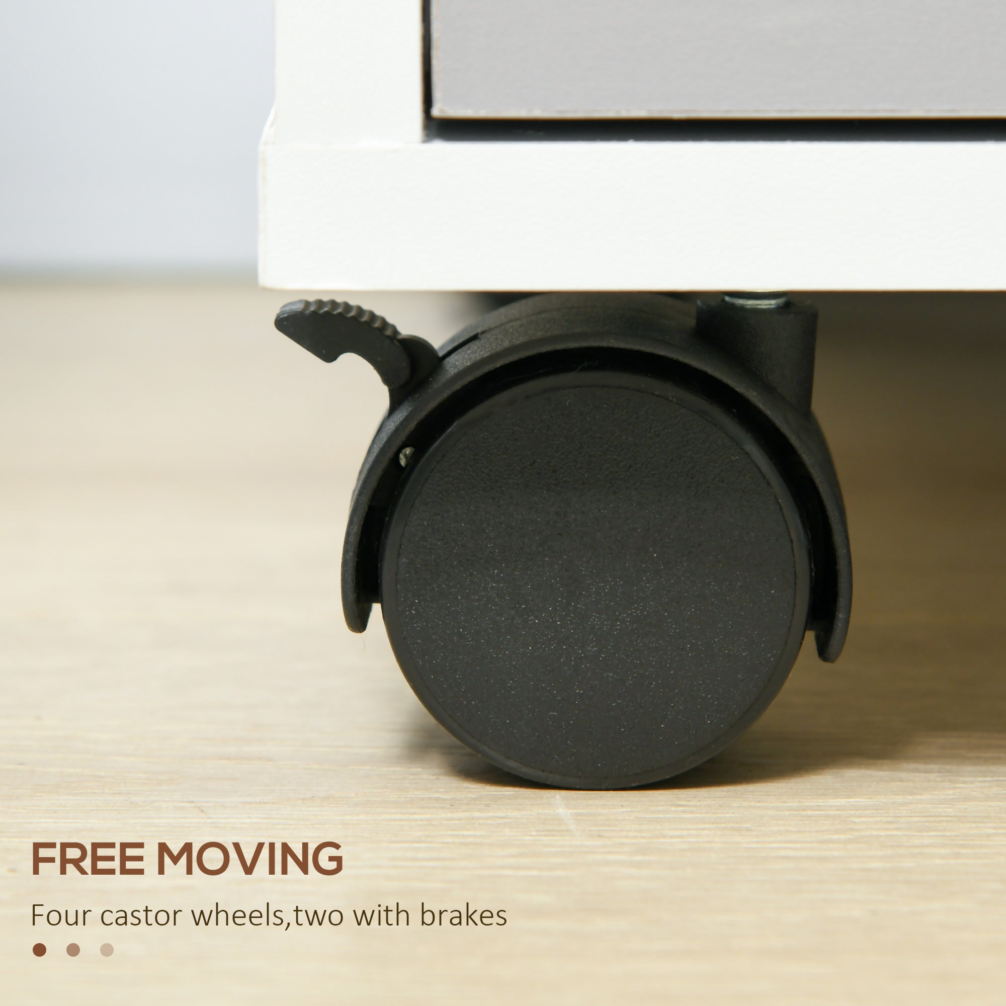 Kozy Three-Drawer Locking Filing Cabinet - Grey/White