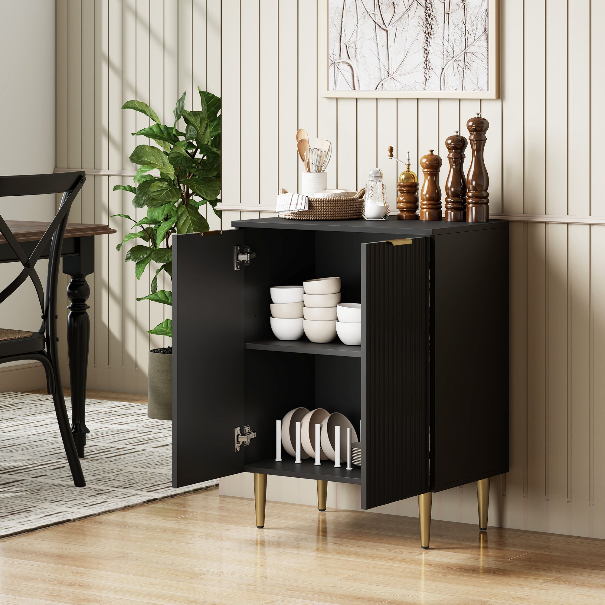 Kozy Adjustable Shelf Sideboard - Black