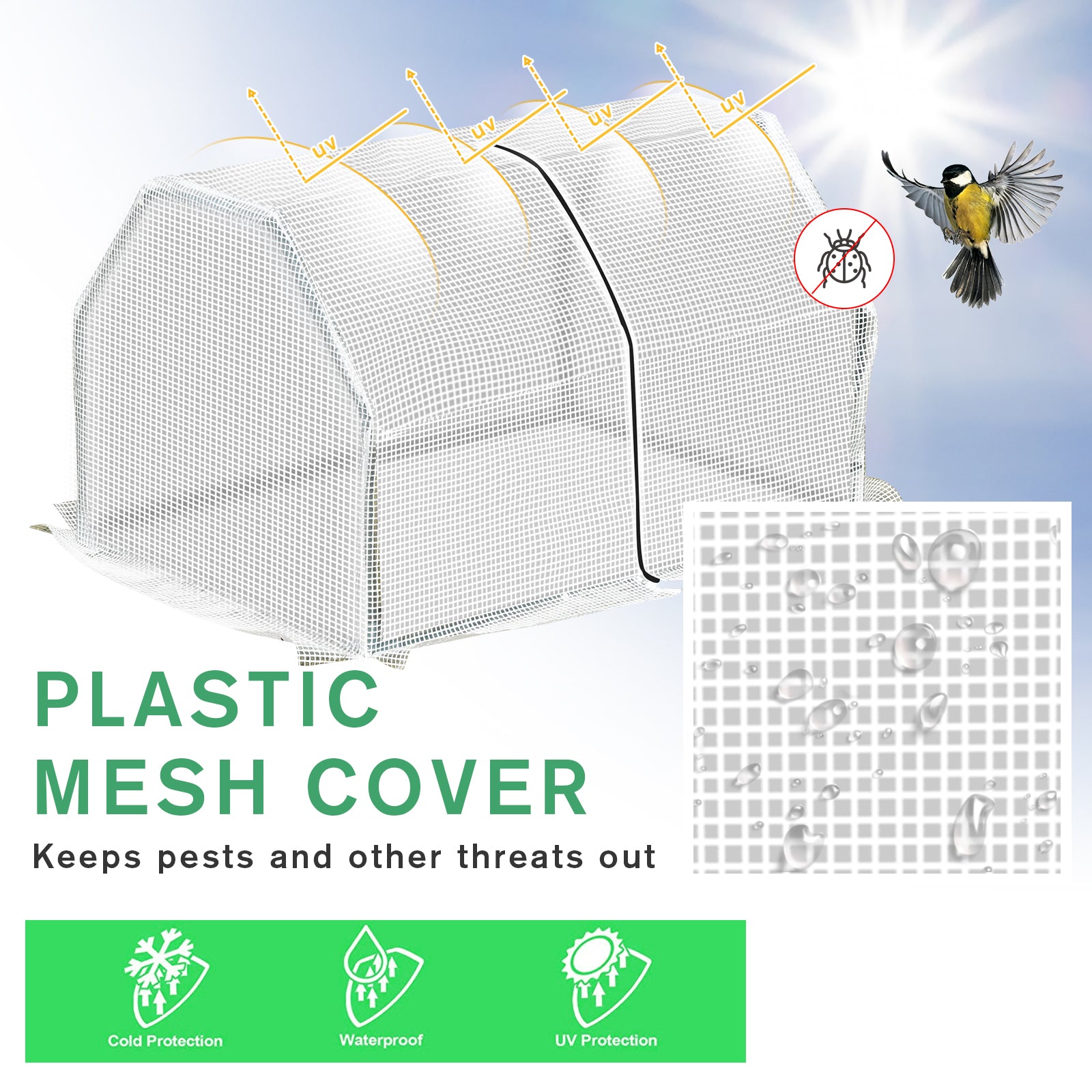 Kozy Mini  Greenhouse Grow House PVC Cover Steel Frame White 99L x 71W x 60H cm