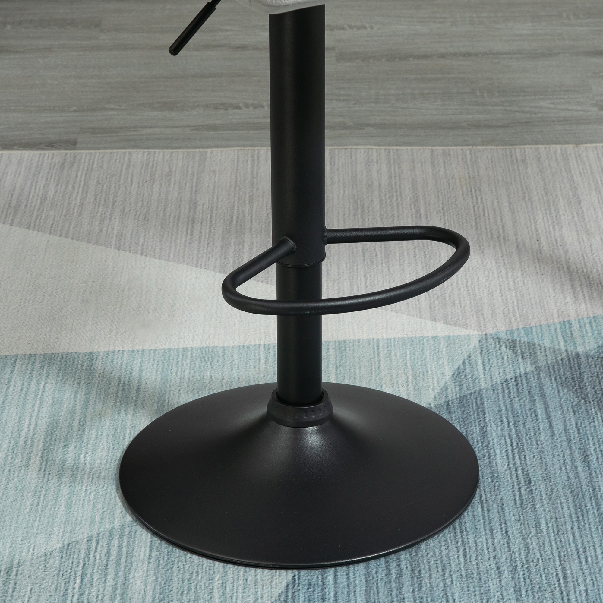 Kozy Adjustable Bar Stools Set of 2, Armless Upholstered Swivel Counter Chairs, Barstools with Back, Footrest, Light Grey