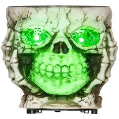 Kozy - 14cm 5.5" Skeleton Candy Bowl Outdoor Halloween Decoration, Halloween Prop with Sound Activated, Light Up Eyes, Sound Effects for Haunted House