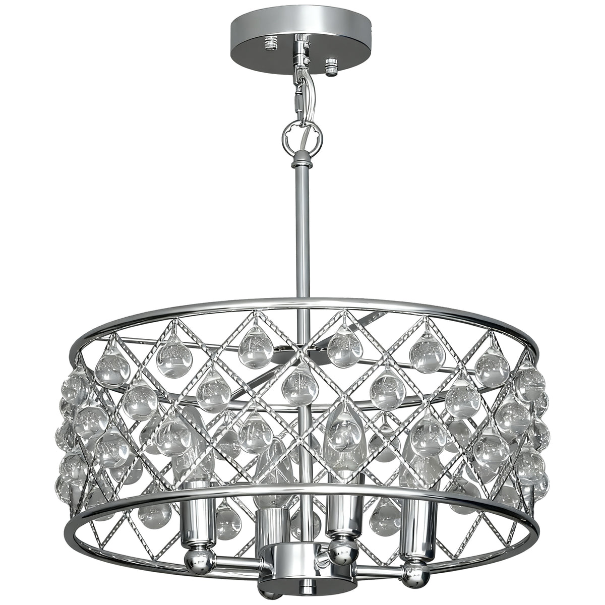 Kozy 51 Crystallite Four-Bulb Chandelier - Silver-Tone