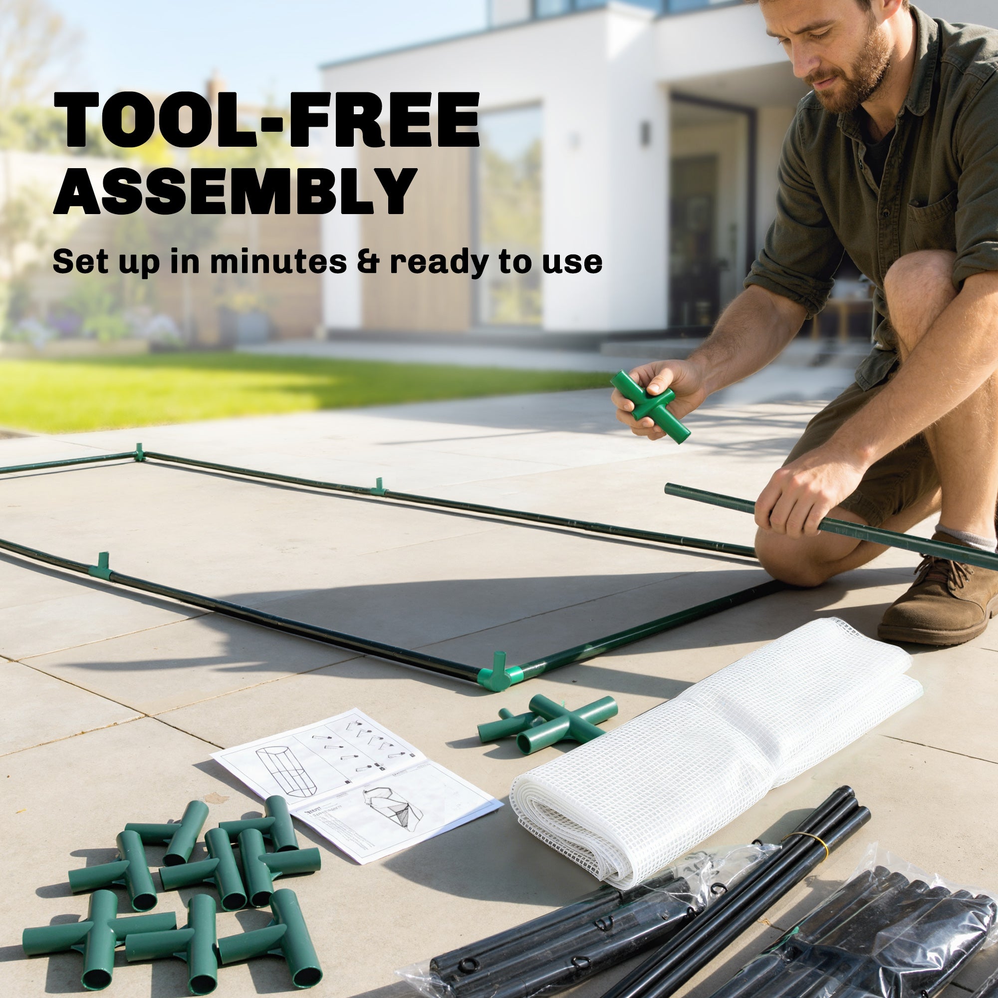 Kozy Mini  Greenhouse Grow House PVC Cover Steel Frame White 99L x 71W x 60H cm