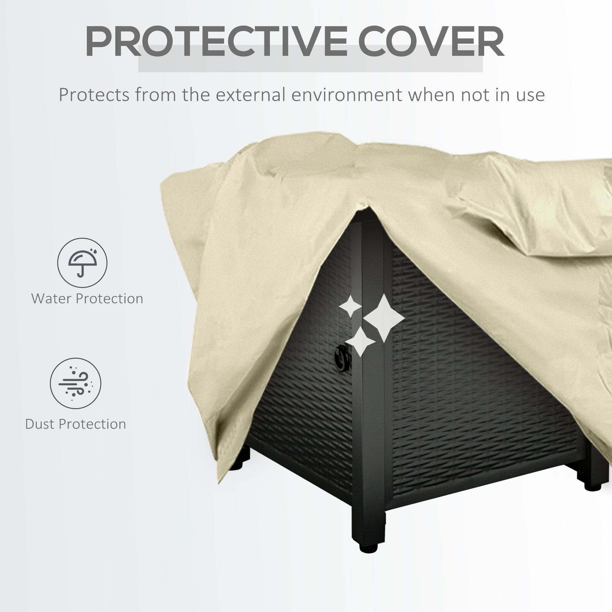 Kozy Square Propane Gas Fire Pit Table, 40000 BTU Rattan Smokeless Firepit Patio Heater with Protective Cover, Lava Rocks and Lid, 71cm x 71cm x 62cm, Black