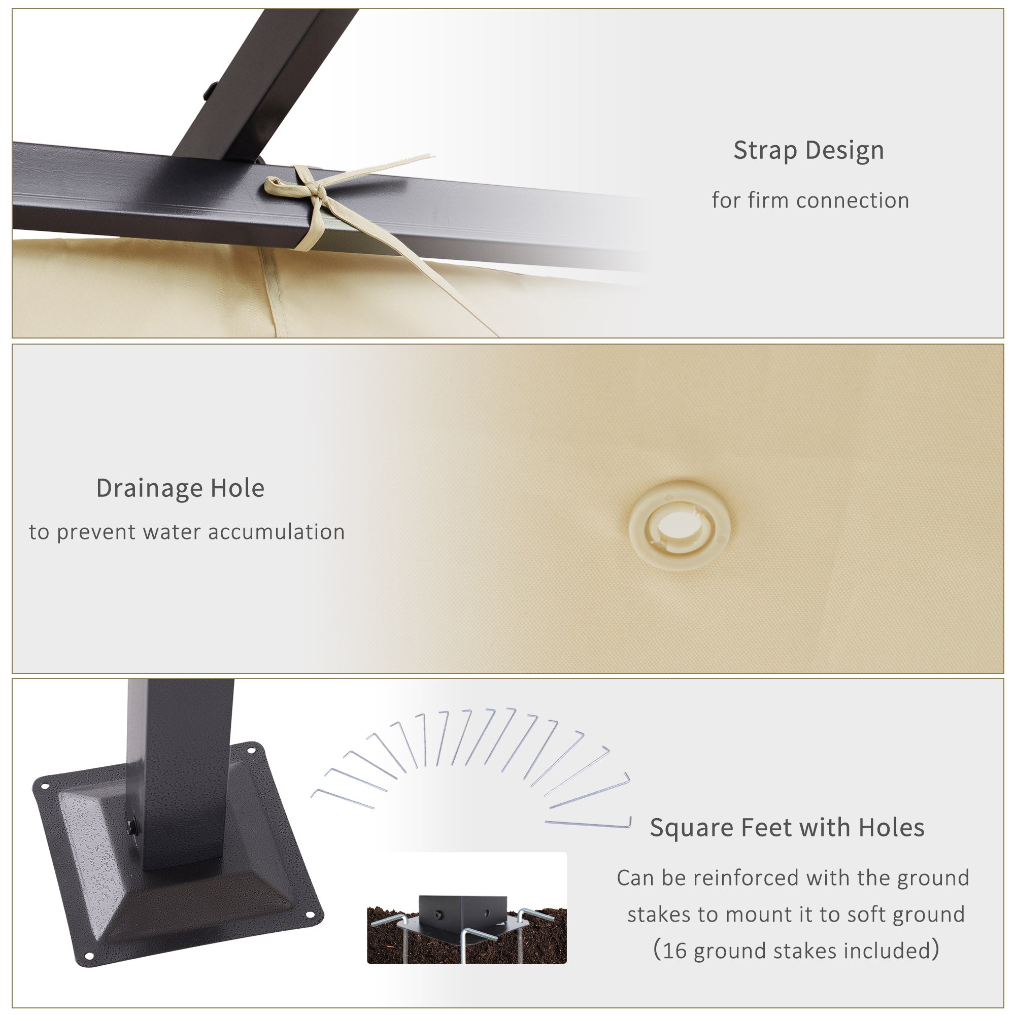 Kozy 3 x 3(m) Metal Pergola with Retractable Roof, Garden Gazebo Metal Pergola Canopy. Outdoor Sun Shade Shelter for Party BBQ, Beige