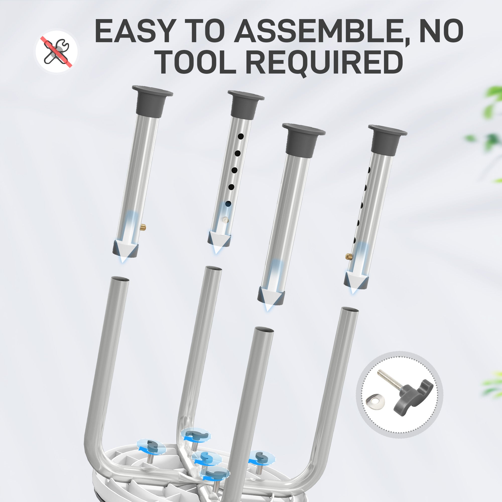 Kozy - 360° Swivel Shower Chair, Height Adjustable Aluminium Shower Stool with Non-Slip Feet for Disabled, Elderly, Grey