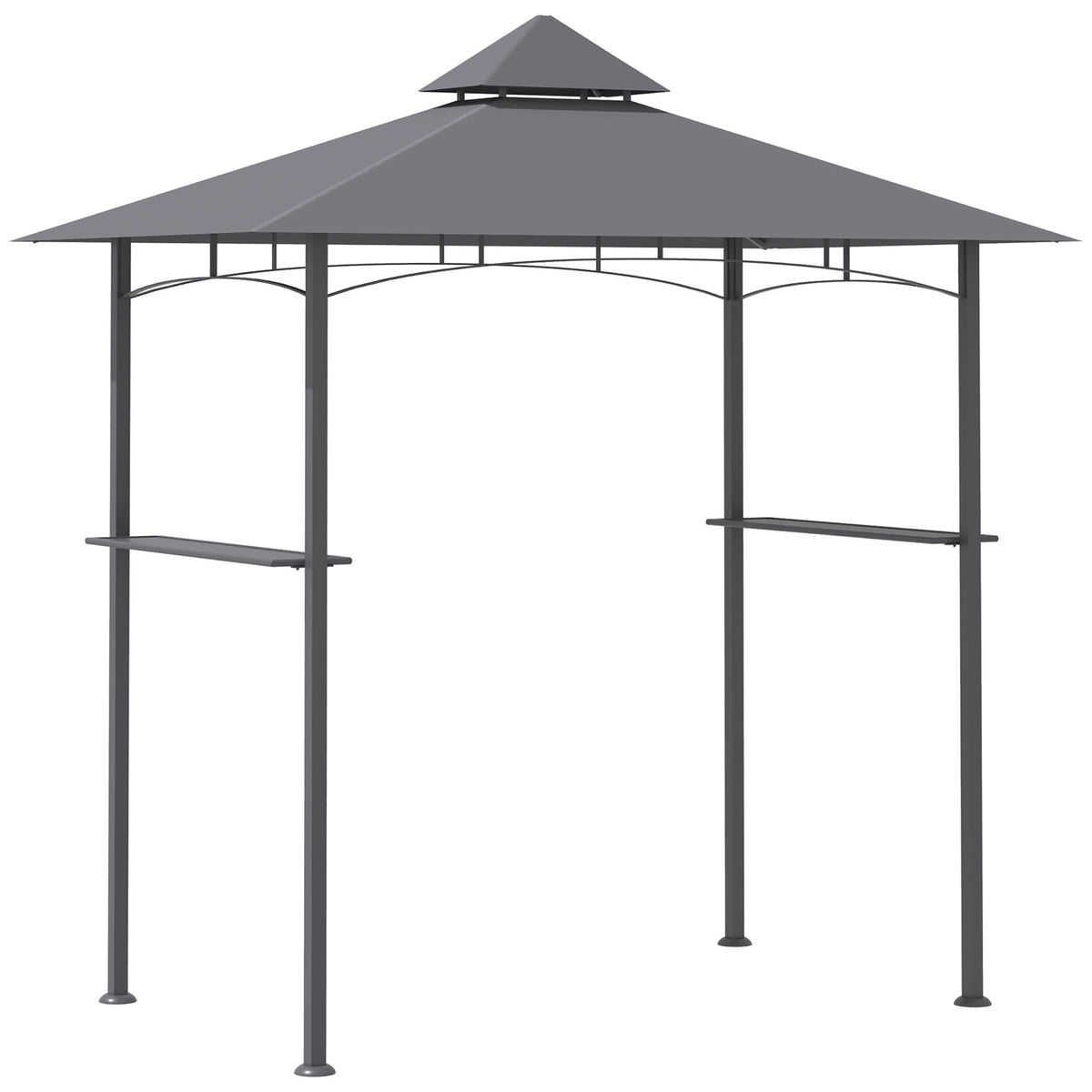 Kozy 2.5M (8ft) New Double-Tier BBQ Gazebo Grill Canopy Barbecue Tent Shelter Patio Deck Cover - Grey