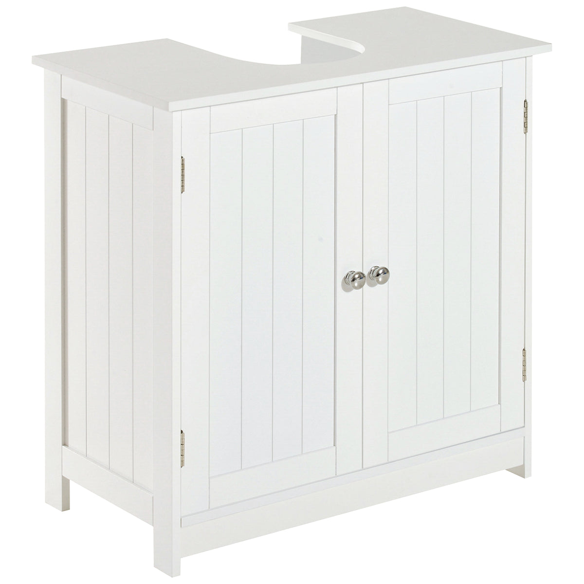 Kozy Under Sink Bathroom Storage Cabinet 2 Layers Vanity Unit Wooden - White