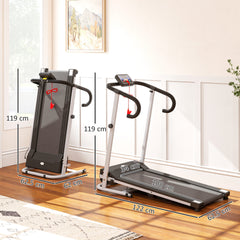 Kozy Folding Treadmill with Incline, Walking Pad Treadmill for Home, 1-10km/h Under Desk Running Machine with LCD Display and Wheels, No Assembly, Grey