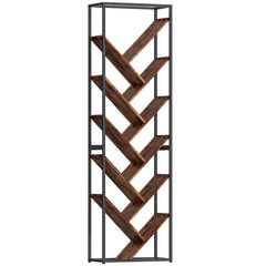 Kozy 10 Shelf Industrial-Style Bookshelf - Black/Brown