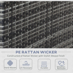 Kozy 4pc Garden Rattan Wicker Outdoor Furniture Patio Corner Sofa Love Seat and Table Set  with Cushions Side Desk Storage, Mixed Grey