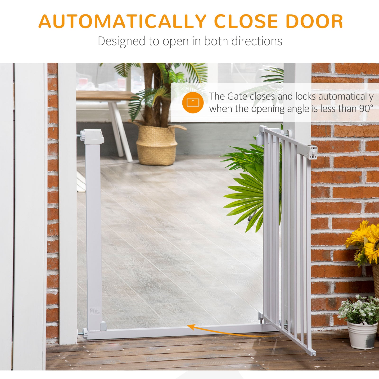 Kozy Adjustable Pet Safety Gate Dog Barrier Home Fence Room Divider Stair Guard Mounting White (76 H x 75-82W cm)