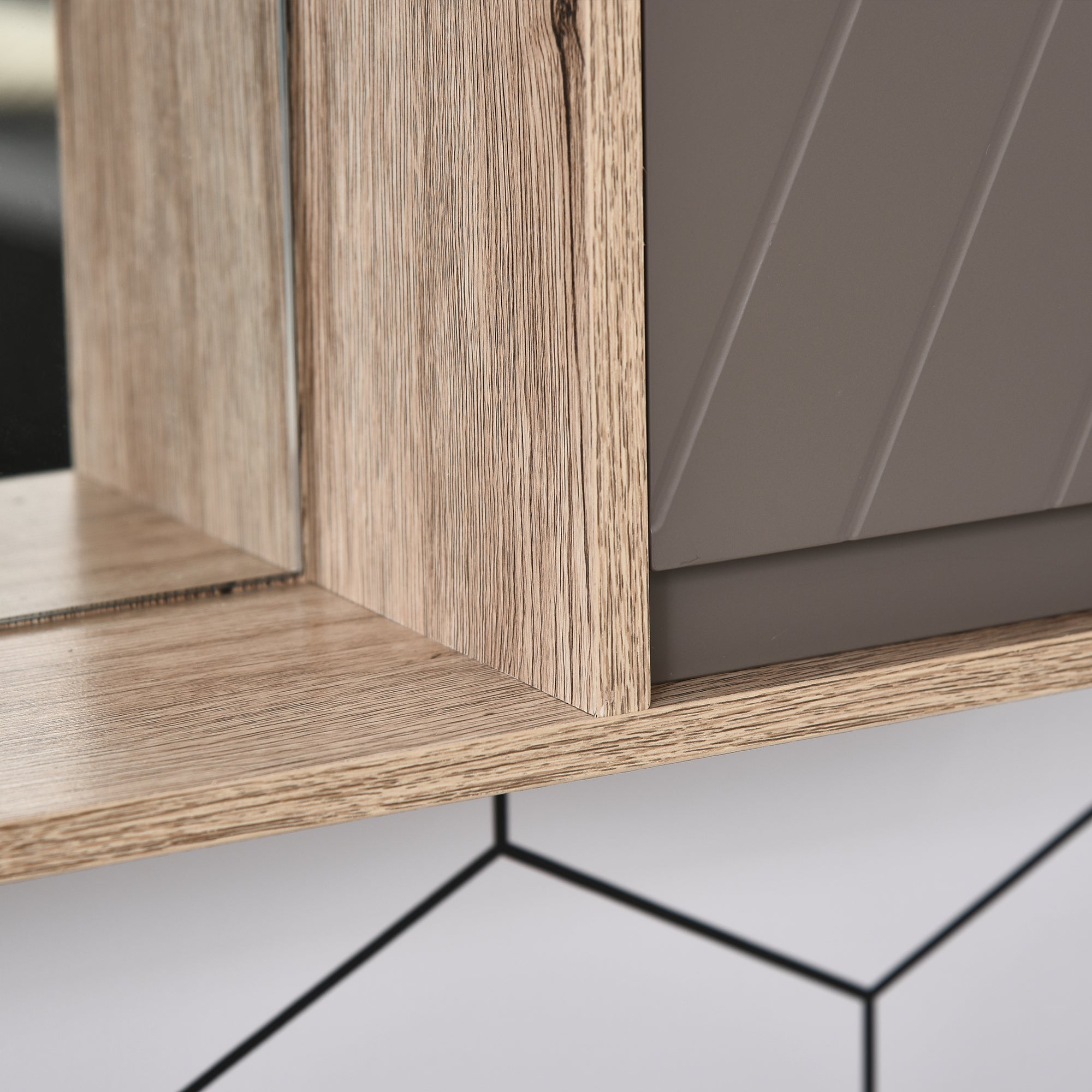 Kozy Bathroom Mirror Cabinet, Wall-Mounted Bathroom Cabinet with Mirror and Adjustable Inner Shelf,  57L x 14.2W x49.2H cm