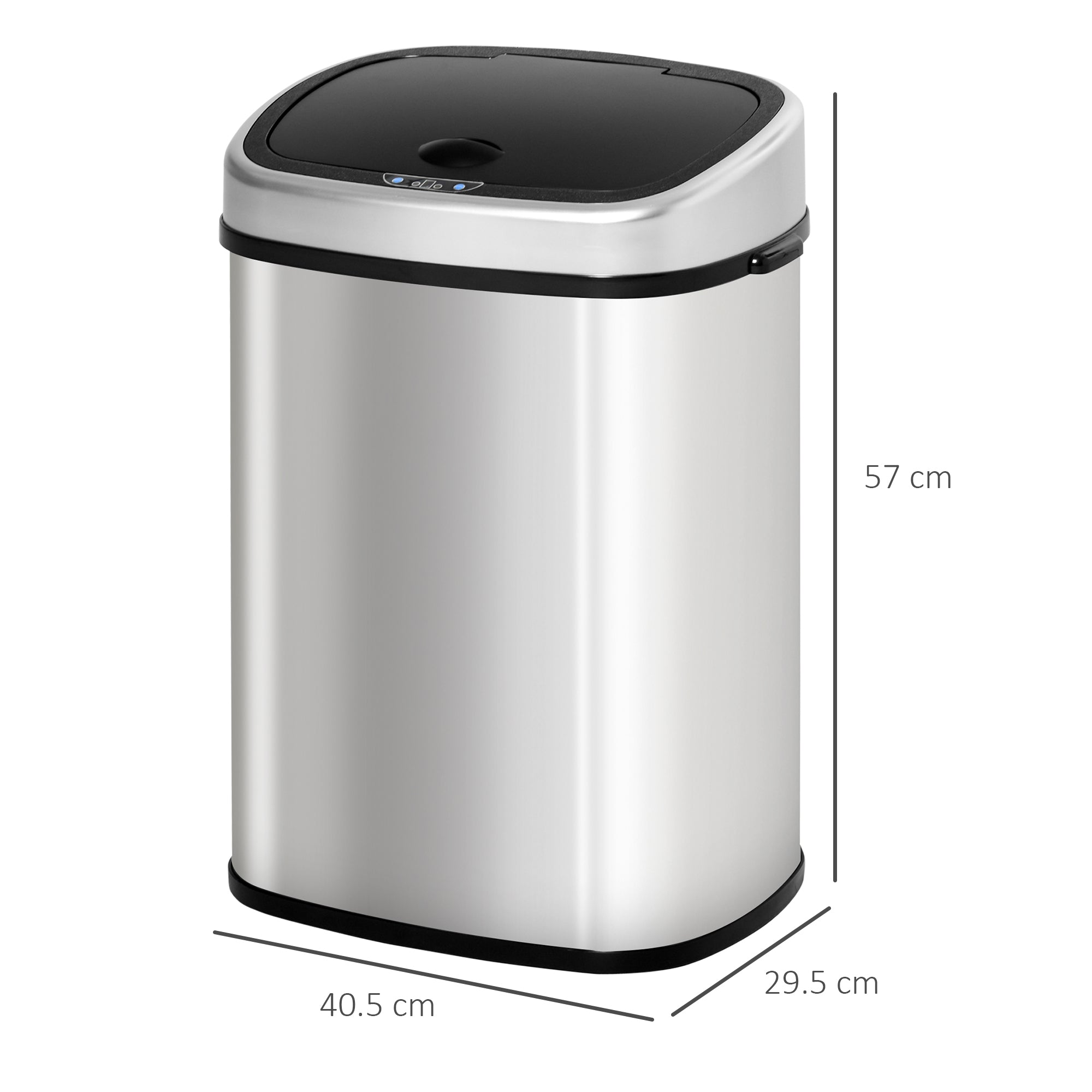 HOMCOM Stainless Steel Sensor Dustbin Automatic Touchless Rubbish Garbage Waste Bin 48L