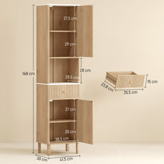 Kozy Multi-Storage Slimline Bathroom Cabinet - Wood-Effect