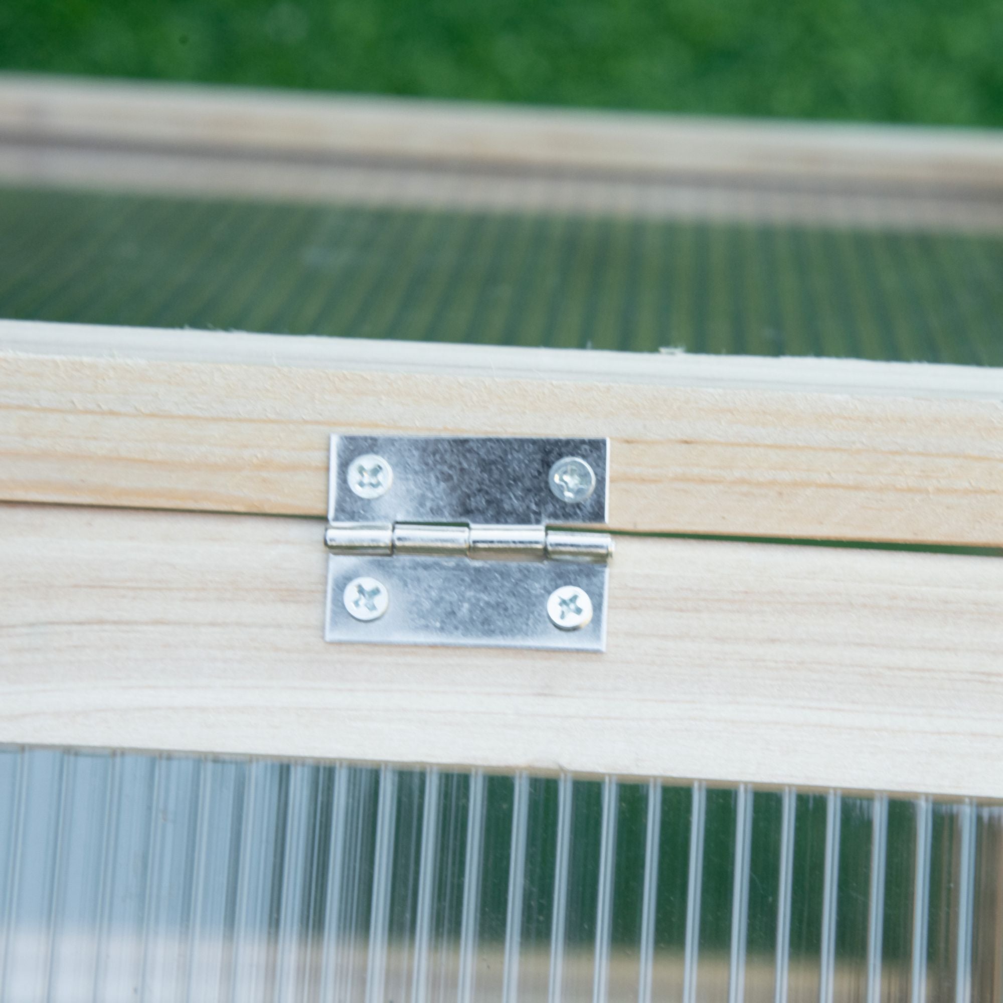 Kozy Wooden Cold Frame Garden Polycarbonate Greenhouse with Openable Top Cover, Grow House for Flowers, Vegetables, Plants, 90 x 52 x 50cm, Natural