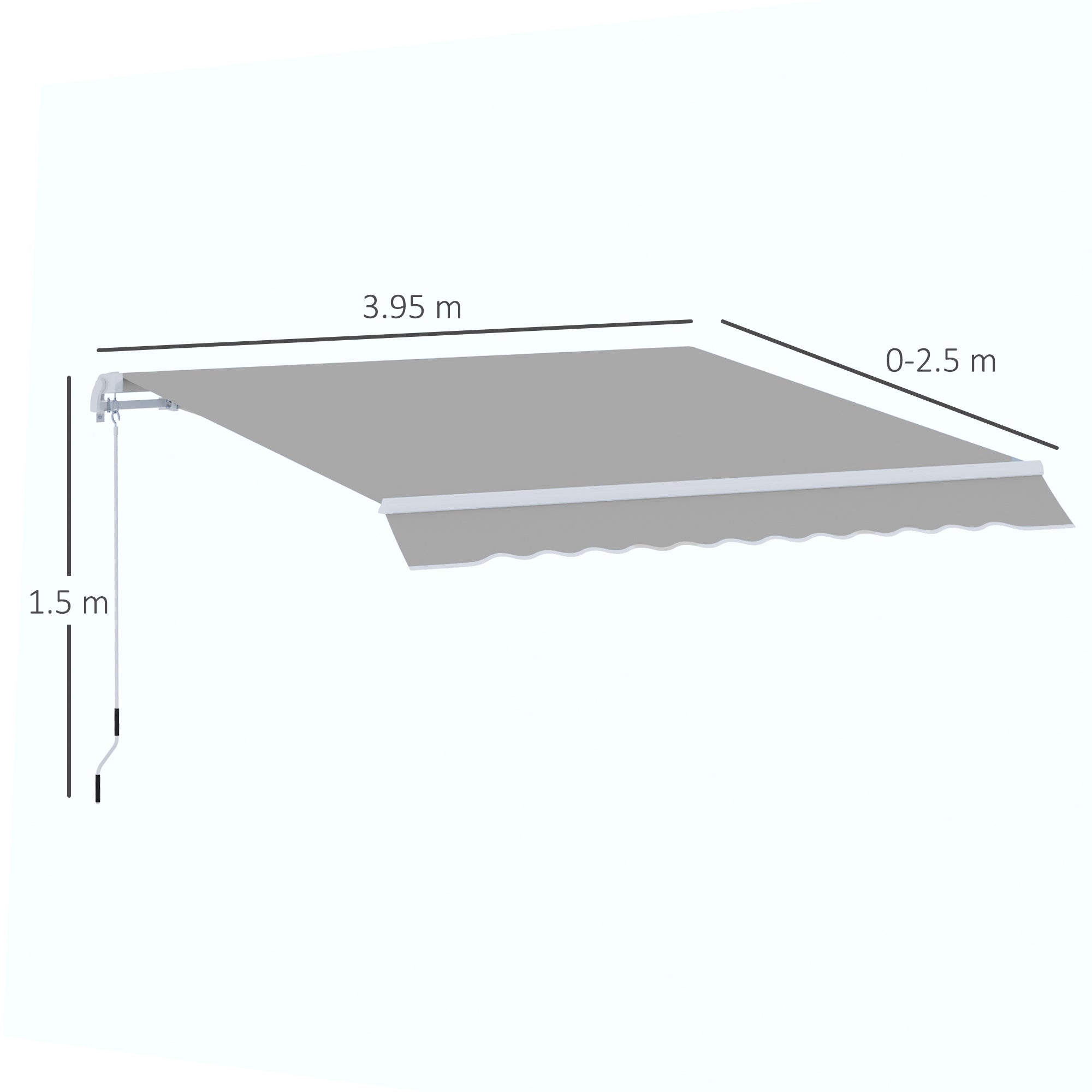 Kozy Garden Patio Manual Awning Canopy Sun Shade Shelter Retractable 4 Size 5 Colour