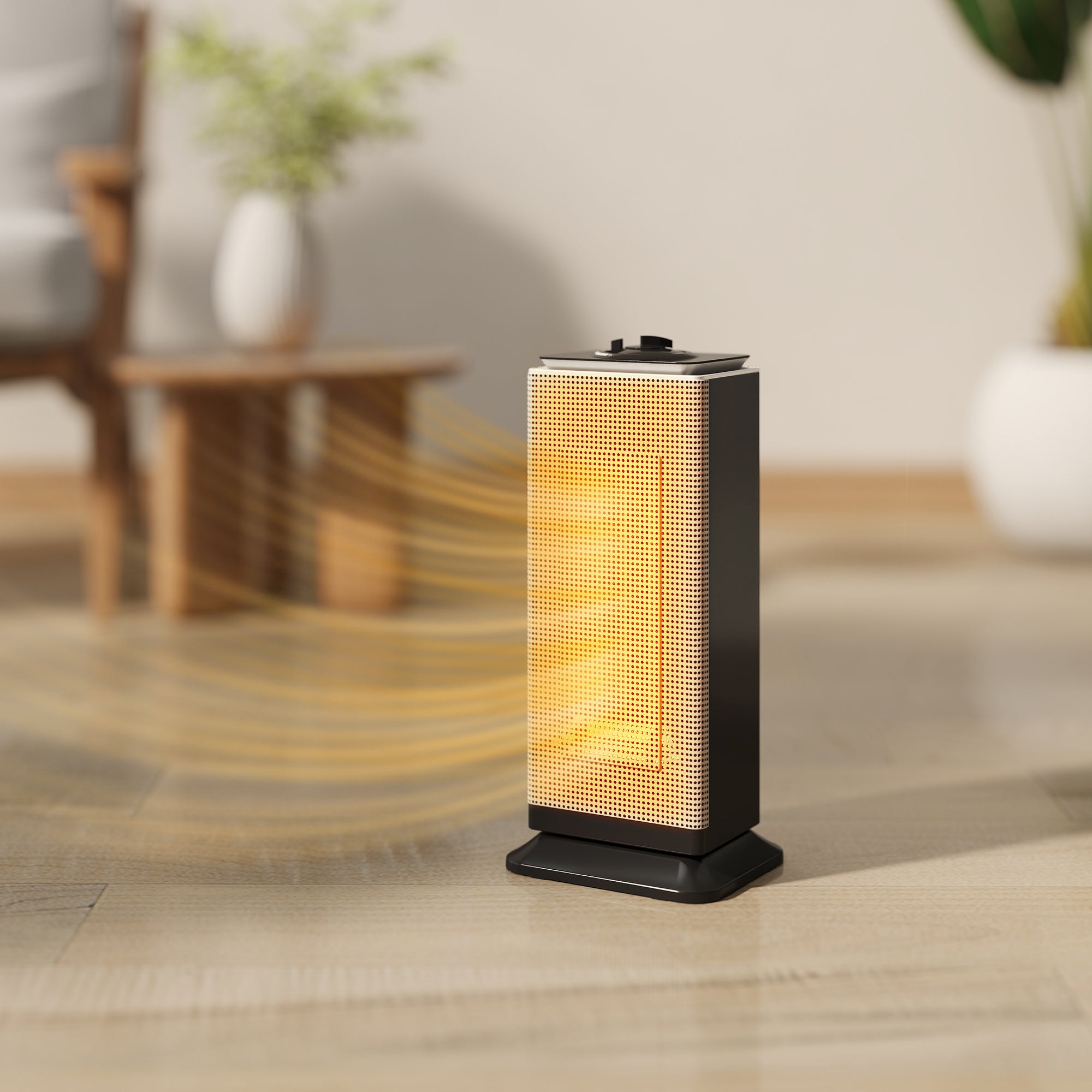 Kozy 2000W Ceramic Electric Heater with Fan, Oscillation - Black