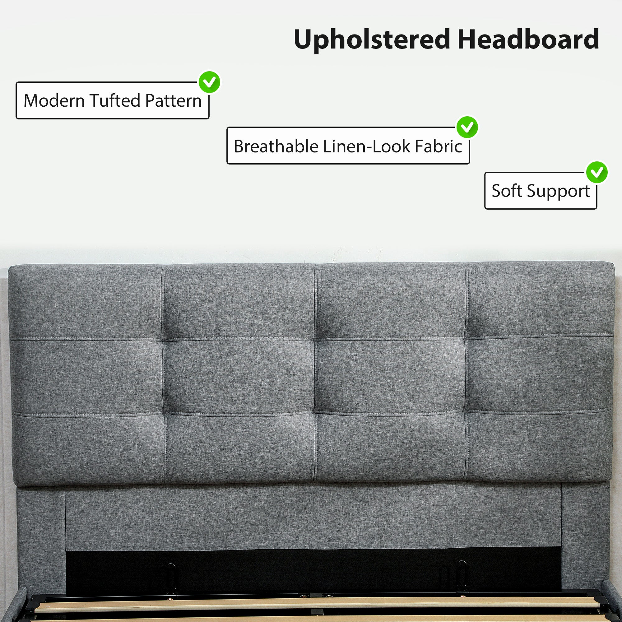 4ft6 Double Ottoman Bed with Gas Lift Storage - Grey