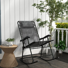 Outsunny Rocking Chair, Folding Outdoor Adjustable Zero