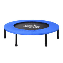 Kozy 36" Mini Fitness Trampoline Home Gym Yoga Exercise Rebounder Indoor Outdoor Jumper with Safety Pad, Support Up to 100 KG, Blue and Black