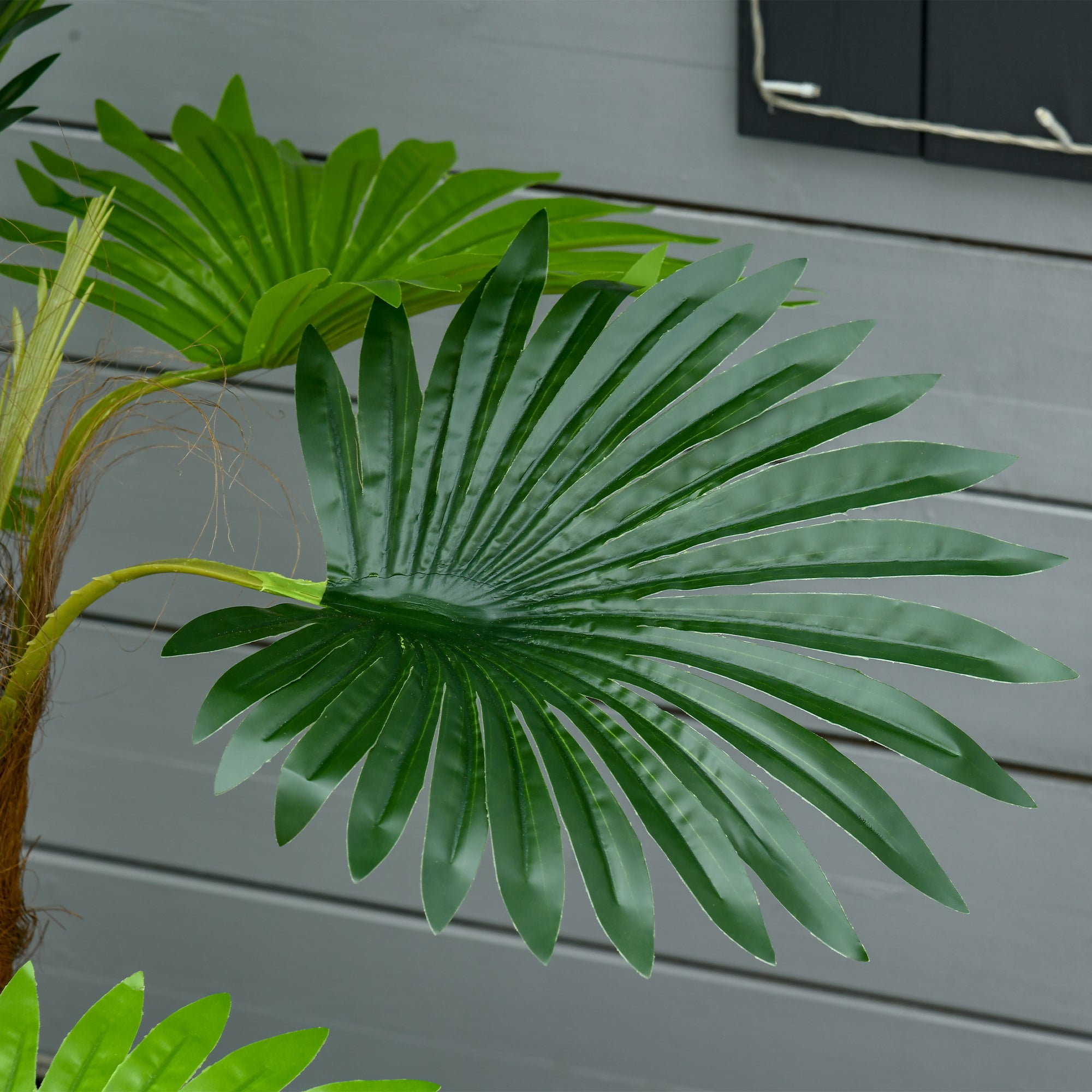 HOMCOM 2 Pack Artificial Plant Palm Tree in Pot, Fake Plants for Home Indoor Outdoor Decor, 135cm, Green | Aosom UK