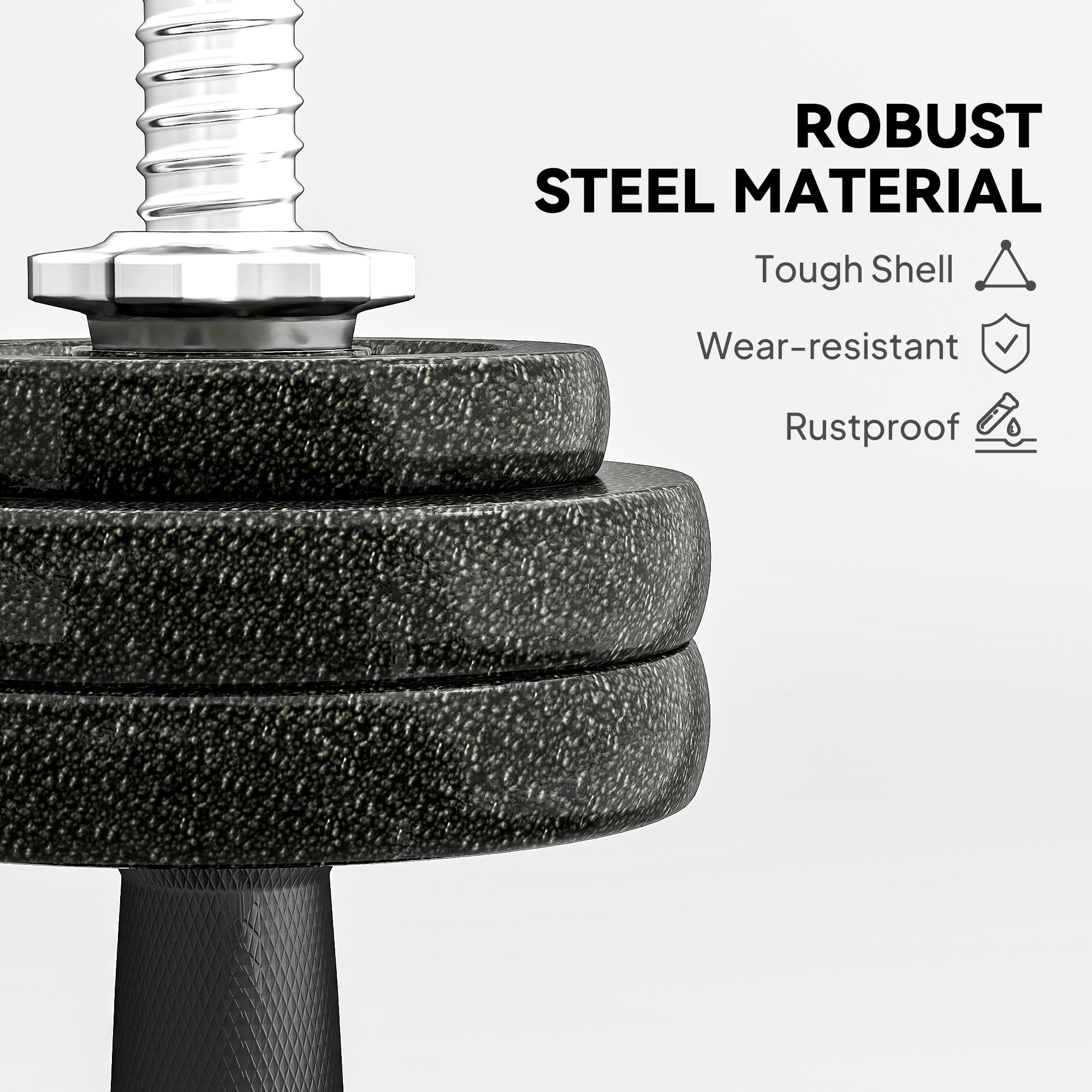 Kozy 2-in-1 Adjustable Dumbbells Set, 30kg Weights Dumbbells Set with Non-Slip Grip for Strength Training, Weight Lifting, Bodybuilding, Home Gym Workout Equipment for Men & Women