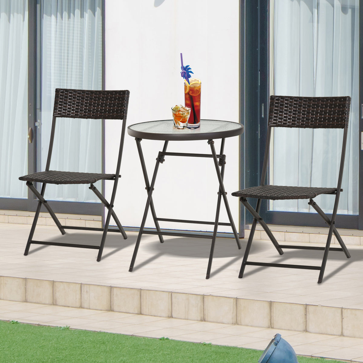 Outsunny Rattan Bistro Set 2