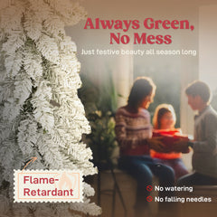 Kozy - Set of 3 Pencil Flocked Christmas Tree, 3ft 4ft 5ft